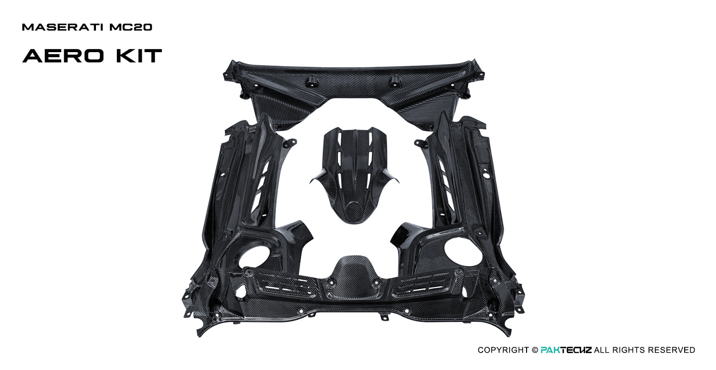 Paktechz Dry Carbon Engine Compartment Cover for Maserati MC20 (2021–Present)