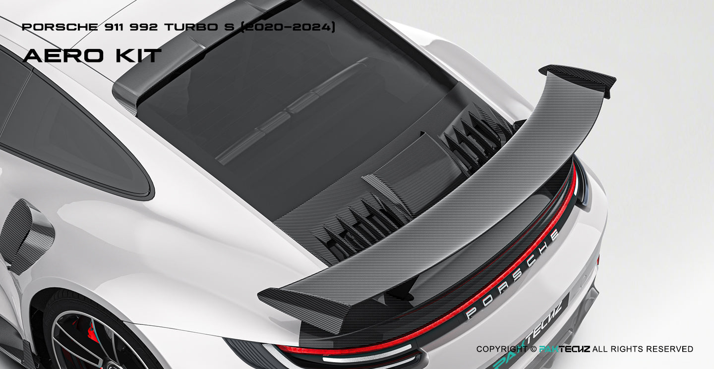 Paktechz Dry Carbon Rear Spoiler for Porsche 992 Turbo S (2020–Present)