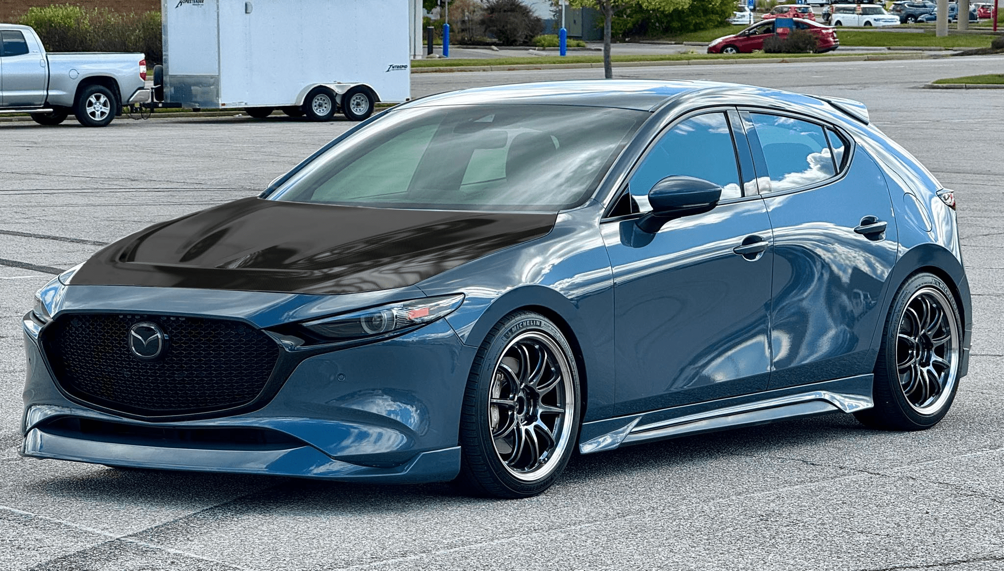 MZ3R Gen4 Vented Carbon Fiber Hood for 2019+ Mazda 3
