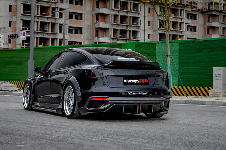 DarwinPro Tesla Model 3 IMP Performance Partial Carbon Fiber Rear Bumper (2017–2023)