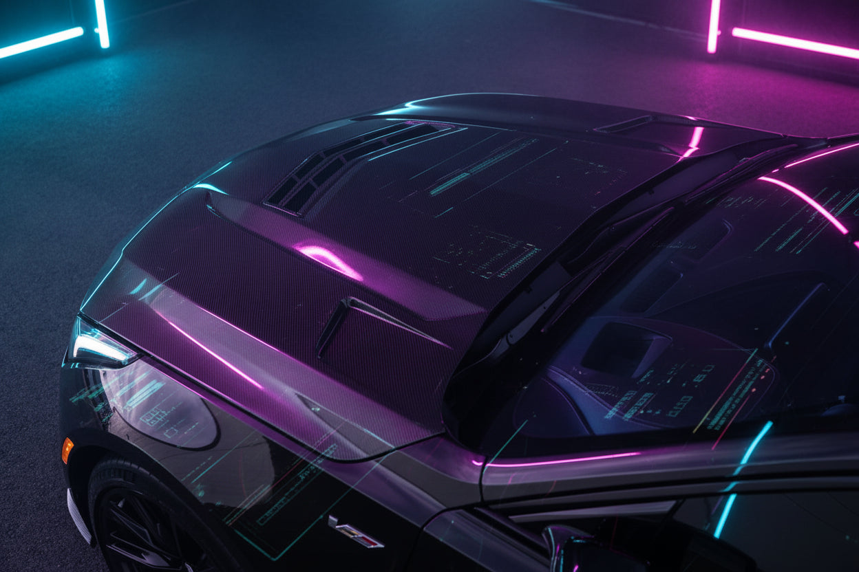 Fortune Cadillac CT5‑V Blackwing V‑Style Dry Carbon Hood (2020–Present)