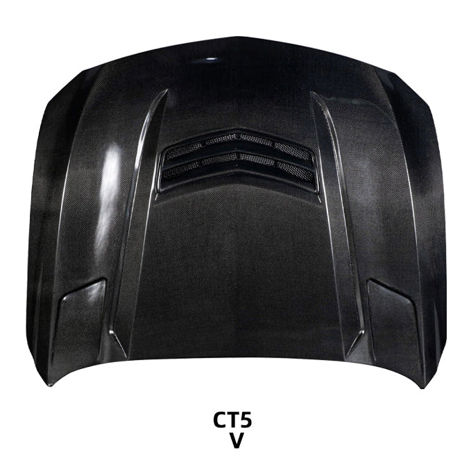 Fortune Cadillac CT5‑V Blackwing V‑Style Dry Carbon Hood (2020–Present)