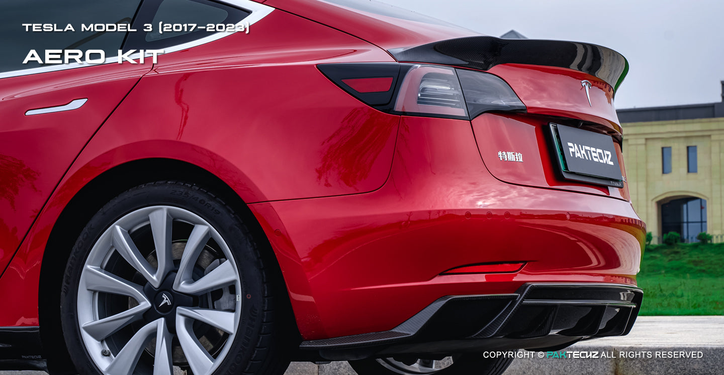 Paktechz Dry Carbon Rear Diffuser for Tesla Model 3 (2017–Present)