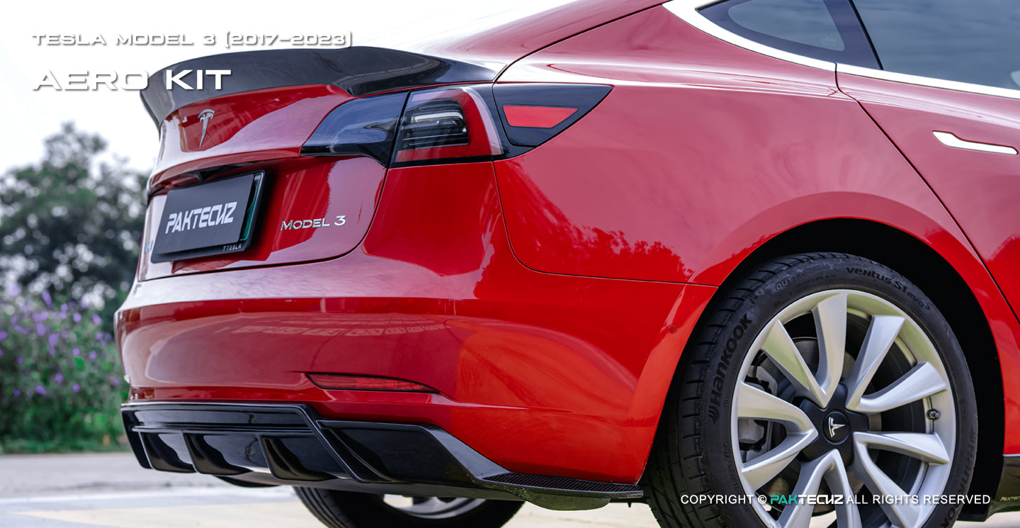 Paktechz Dry Carbon Rear Diffuser for Tesla Model 3 (2017–Present)