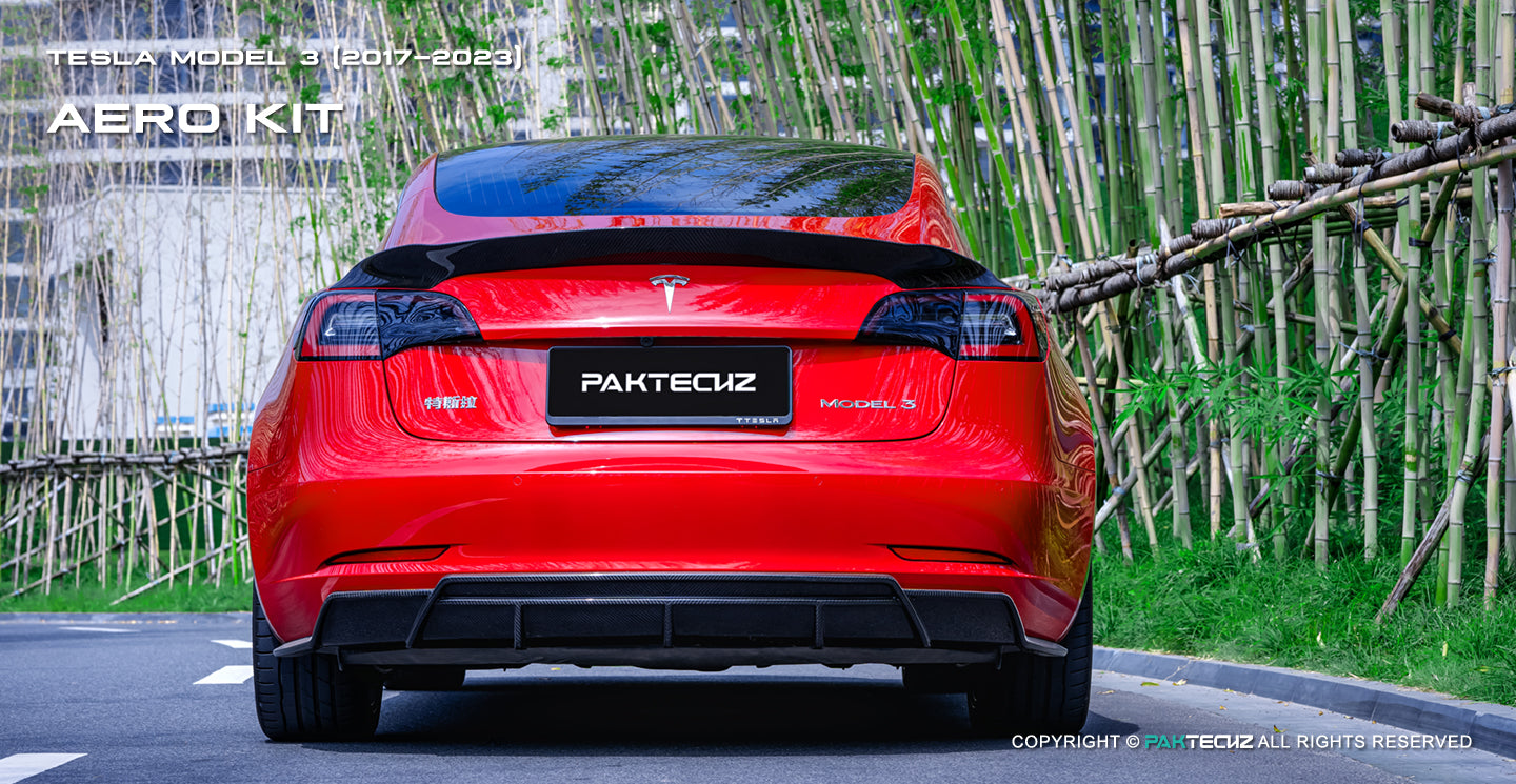Paktechz Dry Carbon Rear Diffuser for Tesla Model 3 (2017–Present)