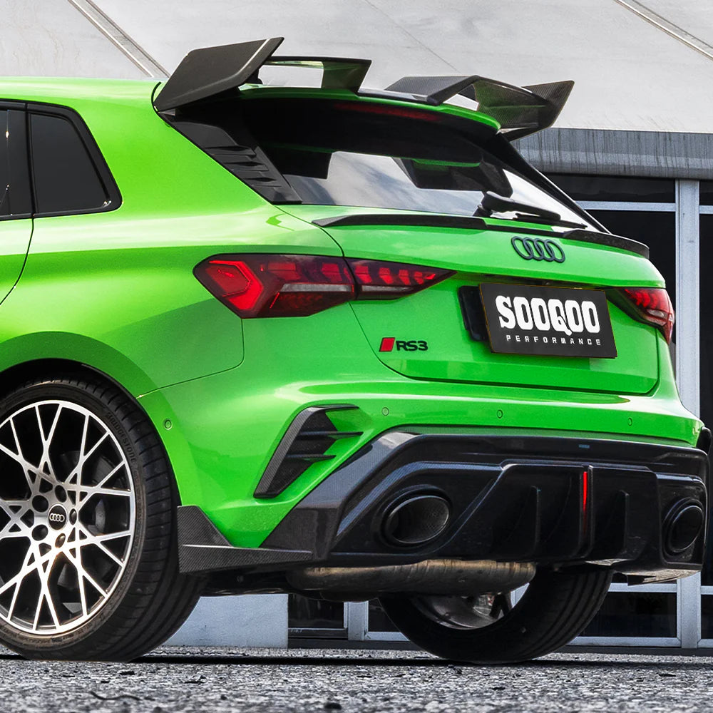 Sooqoo Dry Carbon Rear Bumper Inserts for Audi RS3 8Y (2021–Present)