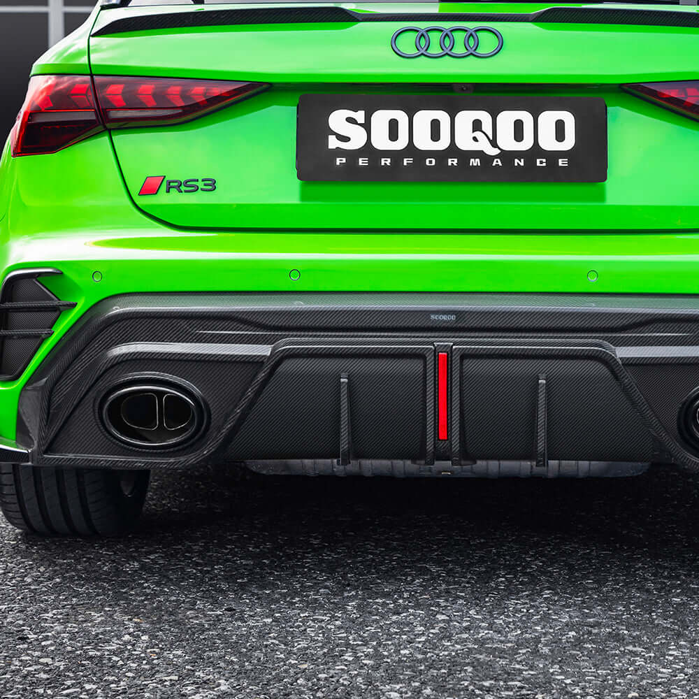 Sooqoo Dry Carbon Facelift Rear Diffuser for Audi RS3 8Y Sportback (2021–Present)