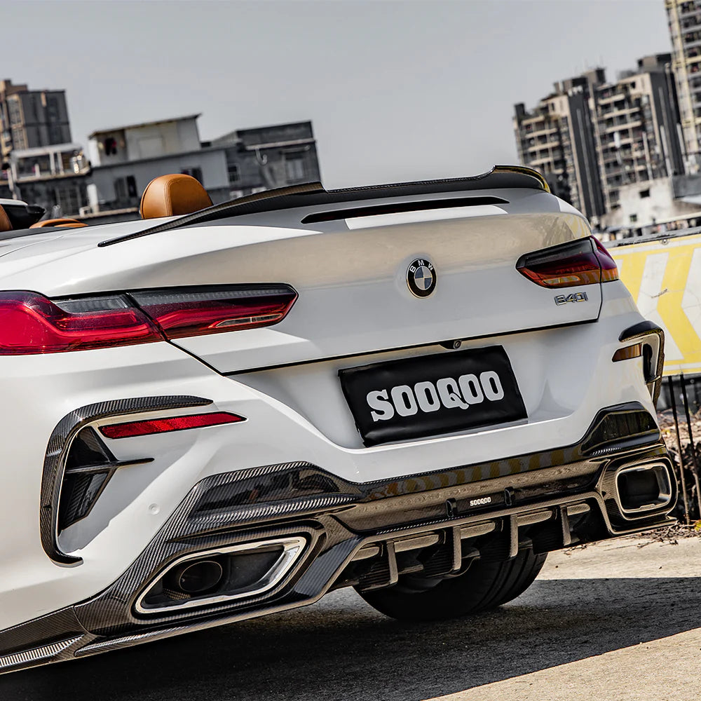 Sooqoo Dry Carbon Rear Bumper Inserts for BMW 8 Series G14 (2019–Present)