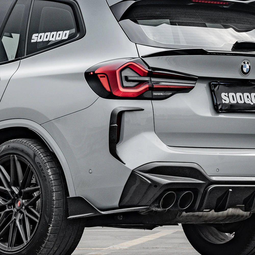 Sooqoo Dry Carbon LCI Rear Bumper Inserts for BMW X3M F97 / X4M F98 (2019–Present)