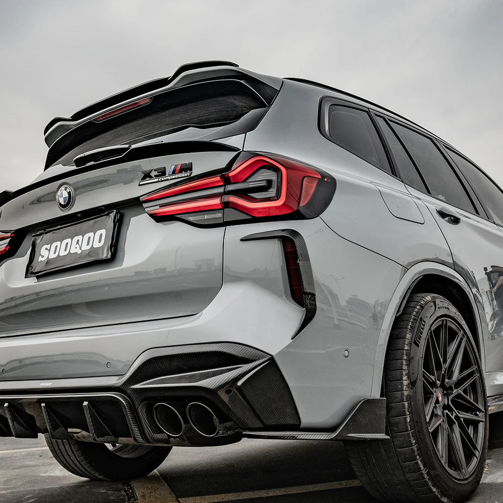 Sooqoo Dry Carbon LCI Rear Bumper Inserts for BMW X3M F97 / X4M F98 (2019–Present)