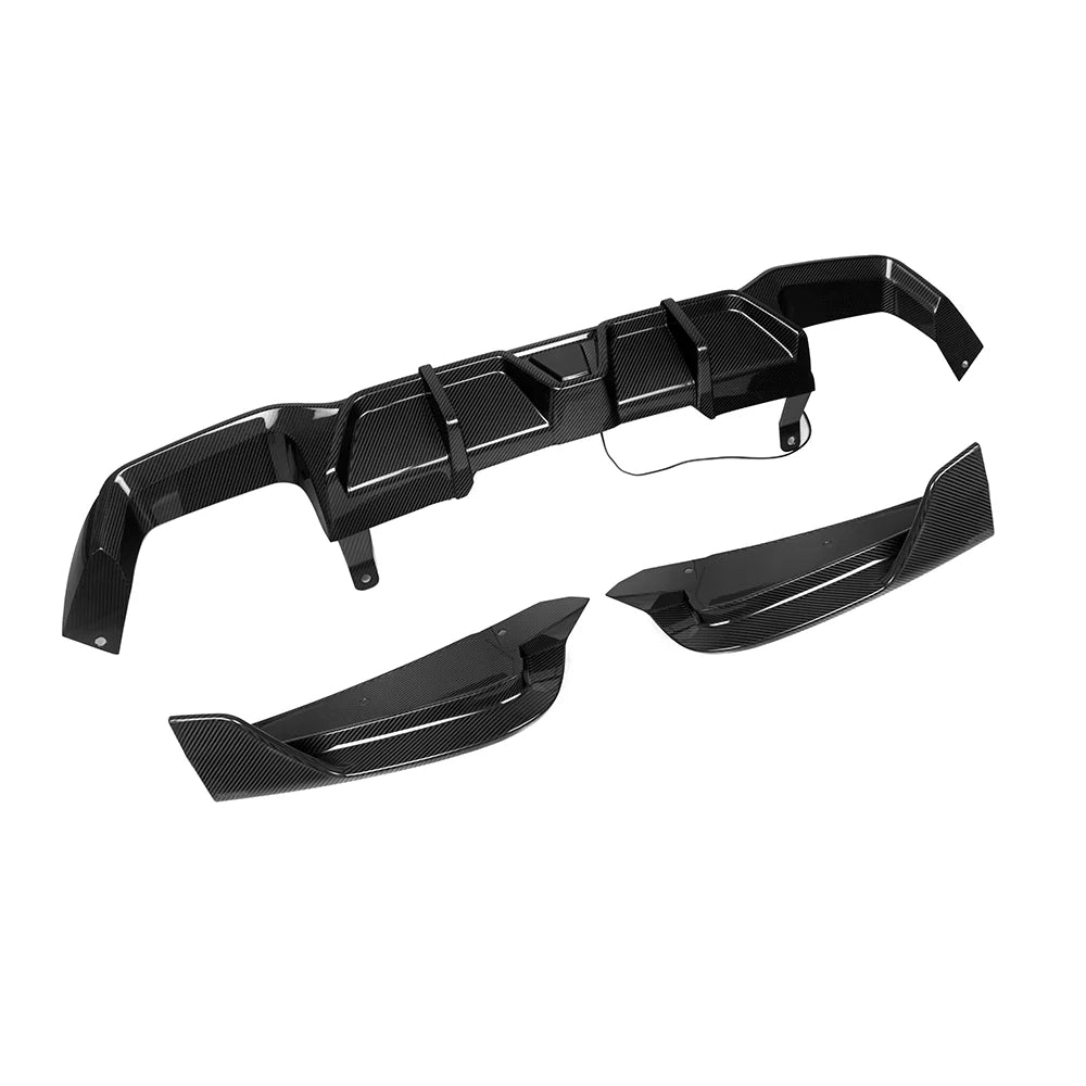 Sooqoo Dry Carbon Rear Diffuser with Brake Light for BMW X4 G02 (2020–Present)