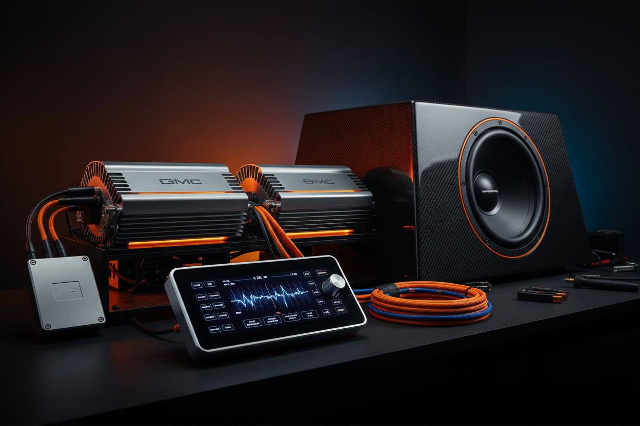 DSP tuning, subwoofer/amp installs, custom enclosures, wiring, and remote start systems.