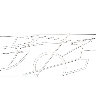 Icon for concept development for automotive - here is our description for your reference: From sketches and ideas to refined digital designs with clean surfaces and purposeful shapes. - should be white line art with black background