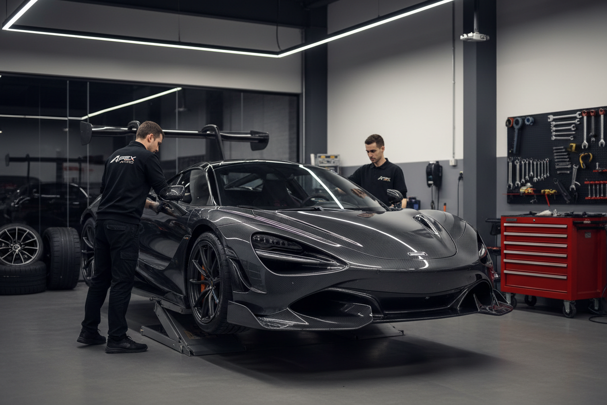 Professional installation for widebodies, aero kits, and carbon fiber components.